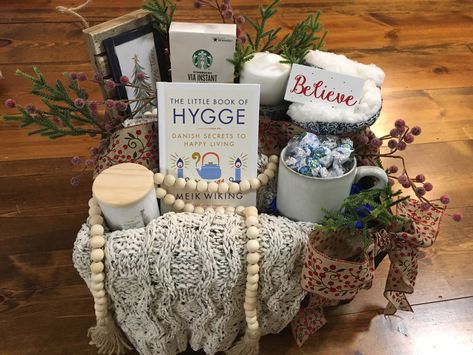 Hygge Basket, Hygge Gift Basket, Hygge Box, Book Basket, Christmas Gift Hampers, Hygge Gifts, Retreat Ideas, Book Baskets, Hygge Lifestyle