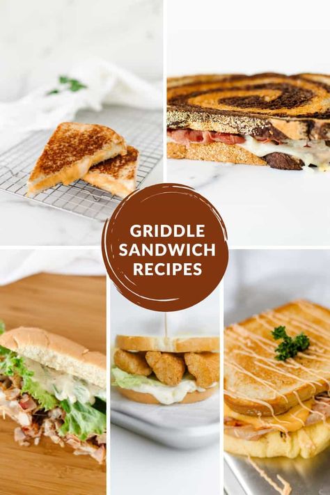 Griddle Sandwich Recipes, Blackstone Panini Recipes, Rachel Sandwich, Chicken Caprese Sandwich, Patty Melt Recipe, Philly Cheese Steak Recipe, Grilled Ham And Cheese, Egg And Cheese Sandwich, Sandwich Sauces