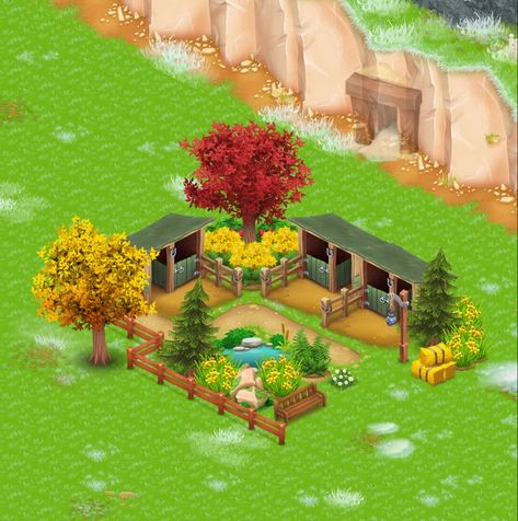 Hay Day Farm Name Ideas, Hay Day Farms Designs, Hay Day Production Buildings Design, Hay Day Pets Design, Hay Day Design Ideas, Cute Hay Day Farms, Hey Day Farm Design, Hayday Farm Design Easy, Hayday Farm Design Ideas