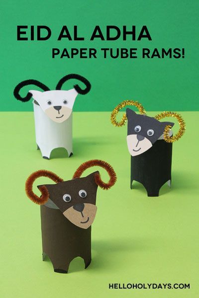 Rams are central to the story of Eid al Adha. With Eid al Adha coming up, grab the kiddos and try your hand at this adorable paper tube ram craft! Full tutorial on www.helloholydays.com Sacrifice Of Isaac Craft, Abraham Offers Isaac Craft, Abraham And Isaac Craft, Abraham Bible Crafts, Abraham Bible, Eid Ul Adha Crafts, Abraham And Isaac, Islamic Kids Activities, Eid Crafts