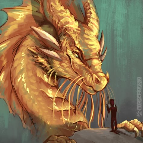 gold dragon from D&D! quick painting! Gold Dragon Art Dnd, Golden Wyvern, How To Draw Gold, Gold Dragon Dnd, Ancient Gold Dragon, Gold Dragon Art, Rice Map, Comfort Painting, Dragons Hoard