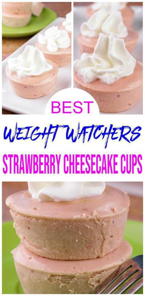 Easy Cheesecake Bites, Strawberry Cheesecake Cups Recipe, Ww Cheesecake, Desserts Bites, Desserts Cream Cheese, Best Strawberry Cheesecake, Homemade Strawberry Cheesecake, Desserts 4th Of July, Strawberry Cheesecake Cups