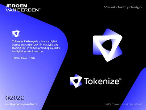 Tokenize - Logo Design 🔽 by Jeroen van Eerden on Dribbble V Words, Ux Design Inspiration, Graphic Poster Art, Visual Identity Design, Company Logo Design, Ui Design Inspiration, Creative Poster Design, Map Design, Design Collection