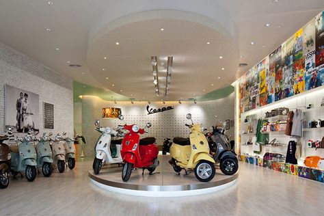 Vespa Gallery by Supermachine Studio Bangkok Thailand Vespa Gallery by Supermachine Studio, Bangkok   Thailand Vespa Advertisement, Motorcycle Showroom Interior, Motorcycle Showroom Design, Motorbike Store, Scooter Store, Motorcycle Store, Scooter Shop, Vip Lounge, Motorcycle Shop