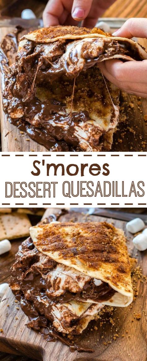 S’mores Quesadillas, Grilled Smores, Dessert Quesadilla, Dessert Lasagna, Baked Smores, Grill Dessert, Smores Dessert, Grilled Desserts, Oh Sweet Basil