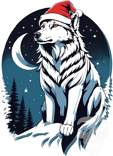 Christmas Eve Wolf – Wintery Hillside Arctic Wolves, Christmas Wolf, Wolf Christmas, Arctic Foxes, Arctic Wolf, Alpha Wolf, Wolf Shirt, Wolf Wallpaper, Christmas Phone Wallpaper