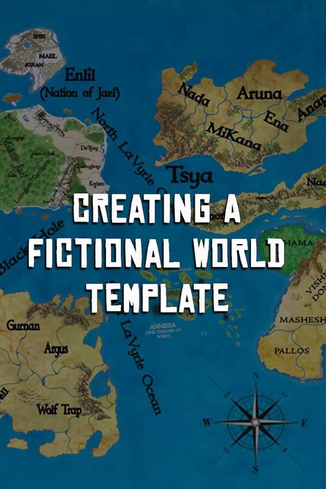 World Building Template: Creating A Fictional World Fiction World Map, How To Create A Fictional Town, How To Create Your Own Fantasy World, Worldbuilding Flowchart, World Building Writing Template, Creating A Fictional World, Fantasy World Map Template, World Building Notebook, Magical World Building