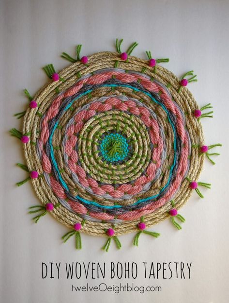 Cool Tapestries, Diy Bohemian, Circular Weaving, Bohemian Diy, Handmade Tapestries, Boho Tapestry, Diy Weaving, Woven Tapestry, Weaving Projects