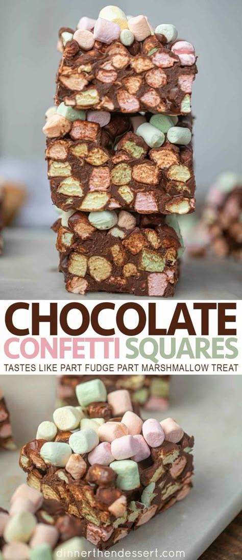 Chocolate Marshmallow Squares, Chocolate Chips And Peanut Butter, Confetti Squares, Peanut Butter Marshmallow Squares, Melted Chocolate Chips, Chocolate Walnut Fudge, Marshmallow Desserts, Peanut Butter Squares, Marshmallow Bars