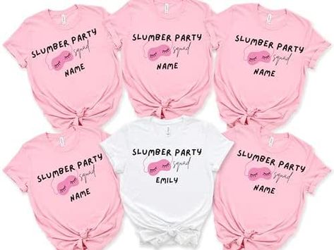 Custom Slumber Squad Shirt Sleepover Party Shirt Sleepover Pajama Shirts Sleepover Girls Shirts Womens Graphic Shirt Party Names, Squad Shirt, Sleepover Party, Slumber Parties, Pajama Shirt, 10th Birthday, Graphic Shirt, Party Shirts, Graphic Shirts