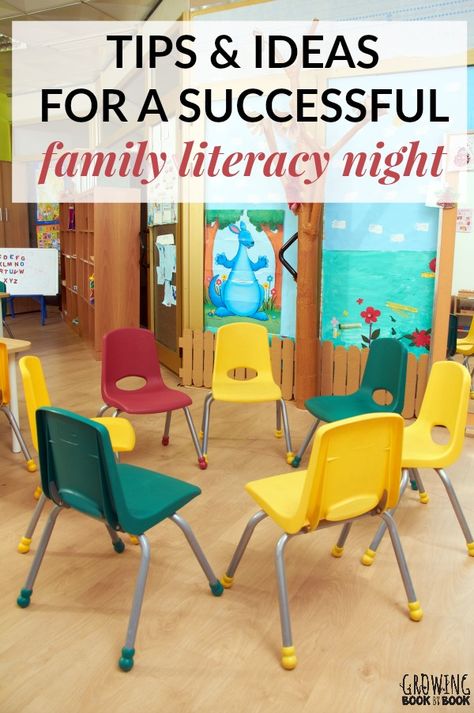 Tips and ideas for planning a successful literacy night for families that will be remembered. #literacynightideas #parentinvolvement #familyinvolvement via @growingbbb Parent Activities At School, Family Literacy Day Activities, Family Literacy Night Activities Preschool, Reading Events At School, Family Literacy Night Ideas, Family Literacy Night Activities Middle School, Family Literacy Night Themes Ideas, Family Literacy Activities, Literacy Night Activities Make And Take