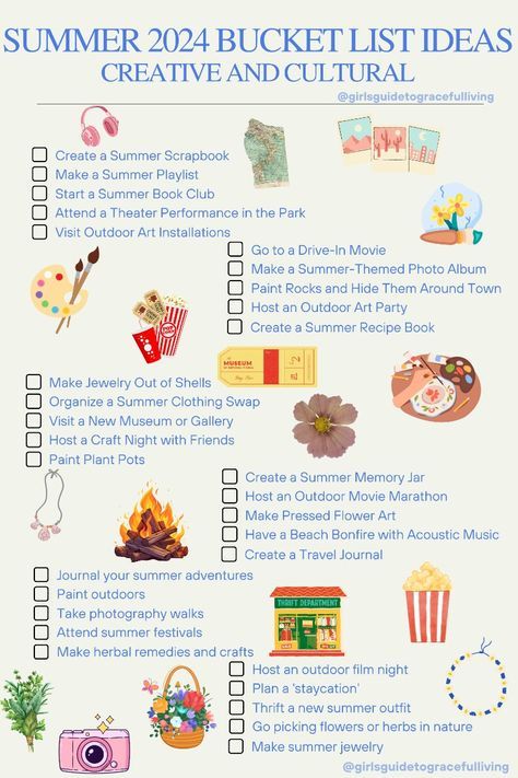 Summer Holiday Bucket List, Outdoor Bucket List, 2025 Bucket List, August Bucket List, Summer Vacation Bucket List, Summer Bucket List 2024, Summer Bucket List Aesthetic, Life Bucket List, Start A Book Club