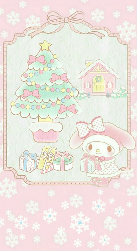 Sanrio Halloween Lockscreen, My Melody Winter Wallpaper, My Melody Wallpaper For Ipad, My Melody Christmas Wallpaper, Merry Christmas Pink Wallpaper, Christmas Wallpaper Hello Kitty, Sanrio Christmas Wallpaper, Wallpaper For Ipad Aesthetic, Christmas My Melody