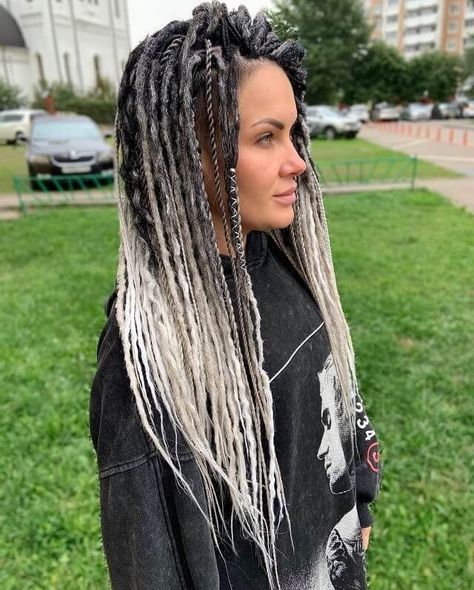 Dreadlock For White Women, White Girl Dreadlocks, Womens Dreadlocks, Wool Dreads Hairstyles, Braid Extensions White Girl, Dreadlock Extensions White Girl, White People With Dreads, Viking Ceremony, Dreads Styles For Women White