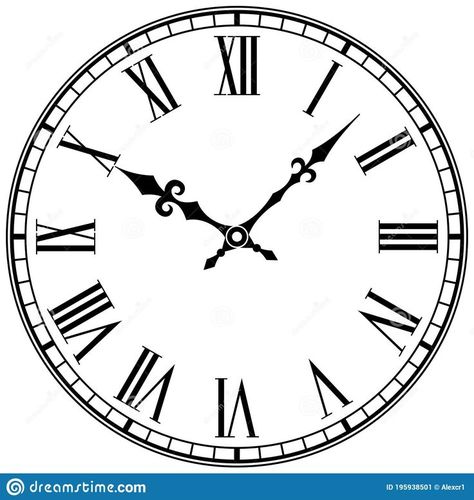 Circle Tattoos Men, Clock Face Tattoo, Roman Numeral Clock Face, Edit Overlays, Watch Tattoo Design, Clock Stencils, Roman Clock, Clock Drawings, Clock Template