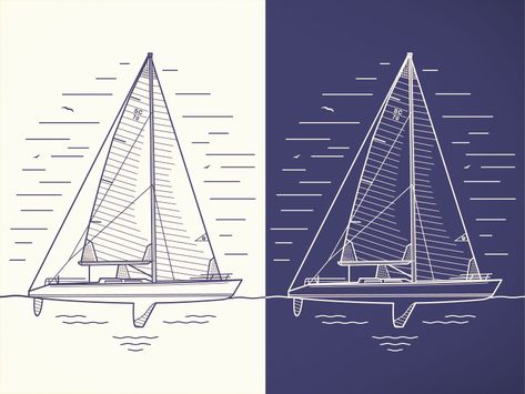 Nautical Graphic Design, Sailboat Illustration, Sailor Logo, Nautical Art, Branding Inspiration, Creative Professional, Global Community, Skyscraper, Sailing