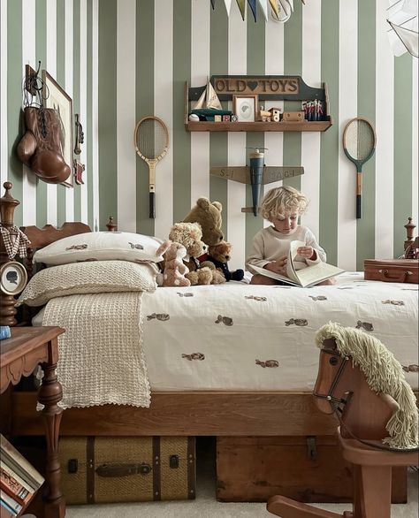 Vintage Boys Bedrooms, Twin Beds For Boys, Vintage Boys Room, Vintage Kids Room, Kids Bedroom Boys, Toddler Boy Room Decor, Big Boy Bedrooms, Big Kids Room, Toddler Boys Room