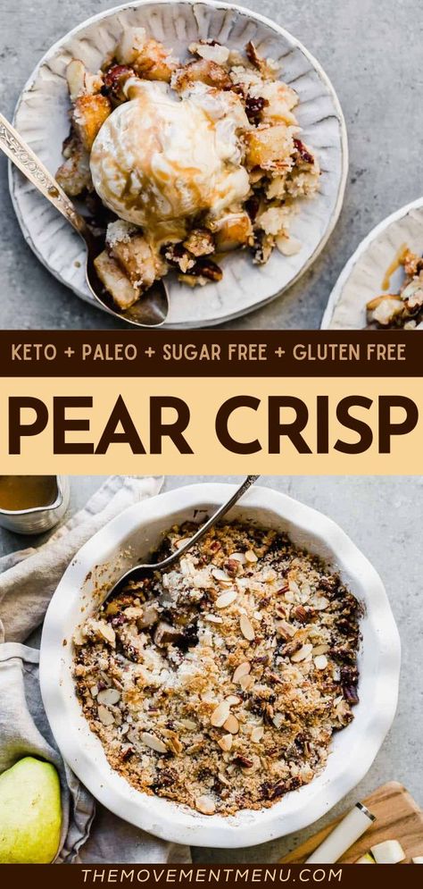 KETO PEAR CRISP RECIPE, summer dessert recipes, 4th of july desserts Pear Crisp Recipe, Pear Dessert Recipes, 4th Of July Dessert, Pear Crisp, Lemon Poppyseed Bread, Pear Dessert, Keto Chocolate Cake, Pear Recipes, Easy Homemade Recipes