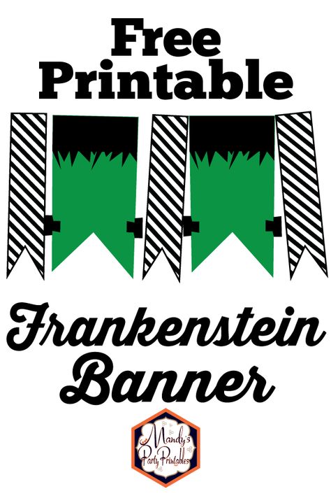 Easy DIY Frankenstein Halloween Banner, fun and quick Halloween craft idea. DIY Halloween pennant, last minute Halloween decorations, how to make a banner Frankenstein Party Decorations, Frankenstein Bulletin Board Ideas, Frankenstein Theme Party, Frankenstein Birthday Party, Frankenstein Party Ideas, Frankenstein Trunk Or Treat Ideas, Frankenstein Decorations, Frankenstein Birthday, Last Minute Halloween Decorations