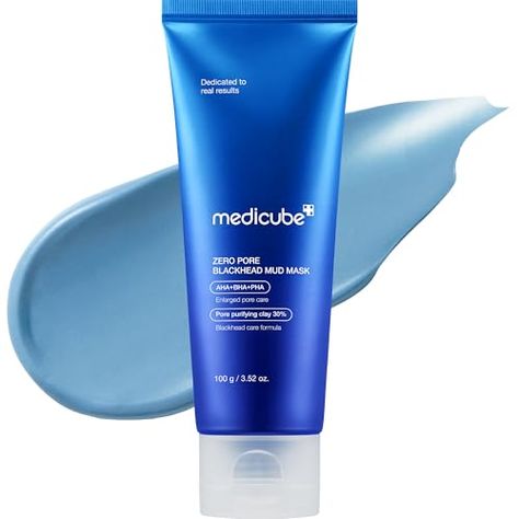 Medicube Zero Pore Blackhead Mud Facial Mask - Skin Cooling & Pore Tightening - 3 Minute Quick Dry Formula with AHA, BHA, PHA, and Pore-Purifying Clay - Korean Face Mask 3.52 oz Face Mask For Dry Skin, Korean Mask, Mask Skin, Korean Face Mask, Pore Tightening, Mask For Dry Skin, Pore Mask, Acne Help, Face Care Routine