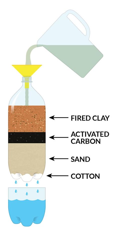 Can you make muddy water crystal clear? Water Filter Experiment, Water Filtration Experiment, Water Filtration Diy, Water Filter Diy, Environmental Science Projects, What Is Activated Charcoal, Water Experiments For Kids, Water Experiments, Water Purification System