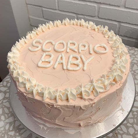 Scorpio Cake Aesthetic, Scorpio Season Cake, Birthday Cake Scorpio, Scorpio Cake Ideas, Scorpio Baby Cake, Birthday Cake Ideas For Teens, 26th Birthday Cake, Birthday Cake Hello Kitty, Scorpio Cake