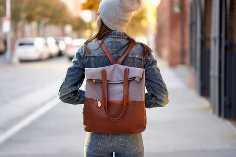 Convertible backpack purse & canvas tote bag GREENPOINT | Etsy Tweed Accessories, Eco Backpack, Convertible Backpack Purse, Laptop Tote, Laptop Rucksack, Work Tote, Oversized Tote, Vegan Leather Bag, Convertible Backpack