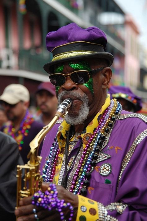 "Celebrate Mardi Gras in New Orleans with parades, beads, and live music! 🎭🎺 Dive into the vibrant festivities and enjoy the lively atmosphere of this iconic festival. 🎉🌈 #MardiGras #NewOrleans #FestiveFun" Hadestown Costume, Mardi Gras Pictures, New Orleans Festivals, New Orleans Music, Ash Wednesday, Fat Tuesday, Live Music, Mardi Gras, Green And Gold