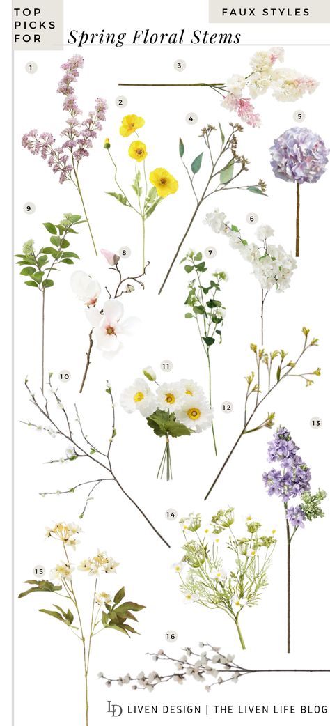 Spring florals | best faux and dried floral stems for spring. spring home decor. wildflower stems. floral bouquet. dried natural stems. easter table. spring table. centerpiece. lilac lavender purple. magnolia. hydrangea. poppy stems. yellow. pastel florals. living room. entryway. realistic faux floral stems. fake flower branch stem spray. neutral home decor. spring home trends 2022. Purple Magnolia, Cozy Bedroom Design, Yellow Pastel, Home Decor Spring, Flower Bar, Spring Florals, Neutral Home Decor, Easter Flowers, Garden Bedroom