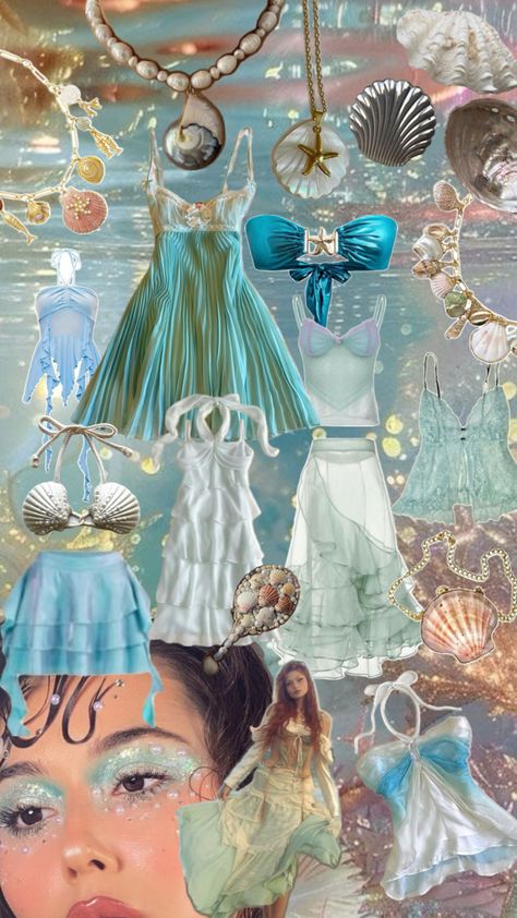 mermaid inspo, mermaid aesthetic, ocean, beach, mermaid costume, siren, siren costume l Mermaid Core Swimwear, Mako Mermaids Costume, Ocean Witch Aesthetic Fashion, Mermaid Pants Outfit, Atlantis Theme Party Outfit, H2o Themed Party, Mermaid Chappell Roan, Chappell Roan Mermaid Theme, Chappell Roan Mermaid