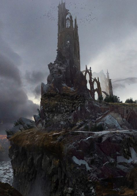 The Tower by Blake Rottinger Location Inspiration, Art Watch, Landscape Concept, 다크 판타지, Fantasy Castle, Fantasy Setting, Fantasy Places, Wow Art, Fantasy Concept Art