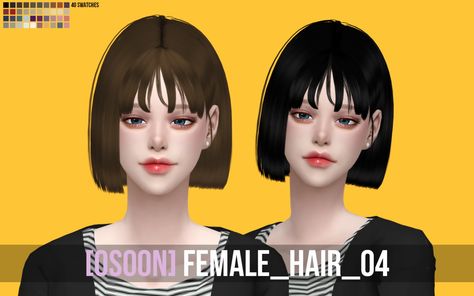 Osoon: Hair 04  - Sims 4 Hairs - http://sims4hairs.com/osoon-hair-04/ Sims Hair Alpha, Sims 4 Toddler Clothes, The Sims 4 Mod, Sims 4 Piercings, Ts4 Hair, Mod Hair, Sims 4 Alpha, Ts4 Mods, Sims 4 Anime