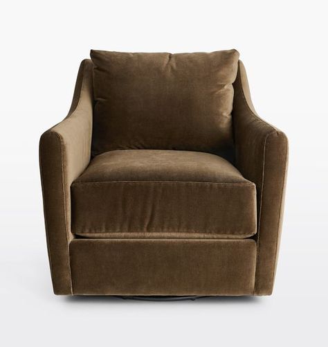 Chairs & Recliners | Rejuvenation Brown Velvet Chairs Living Room, Grey Swivel Chair, Velvet Chairs Living Room, Grey Swivel Chairs, Chairs For Living Room, Light And Dwell, Interior Design Resources, Room Corner, Swivel Accent Chair