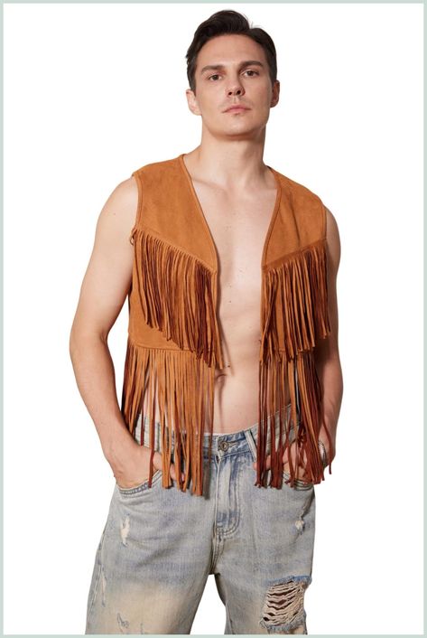 [Promotion] The WDIRARA Men's Open Front Sleeveless Fringe Hem Party Club Jacket Vest Outerwear is a stylish and trendy addition to any fall outfit for men. The vest is designed with an open front and sleeveless style, making it perfect for layering over long sleeve shirts or sweaters. The fringe hem adds a fun and unique touch, making it stand out in a crowd. This vest is ideal for wearing to parties or clubs, as it adds a touch of sophistication and edginess to any ensemble. It is also versatile enough #falloutfitsformen Fall Outfit For Men, Fall Outfits For Men, Mens Fringe, Cowboy Vest, Club Jacket, Cowboy Costume, Outfit For Men, Outfits For Men, Jacket Vest