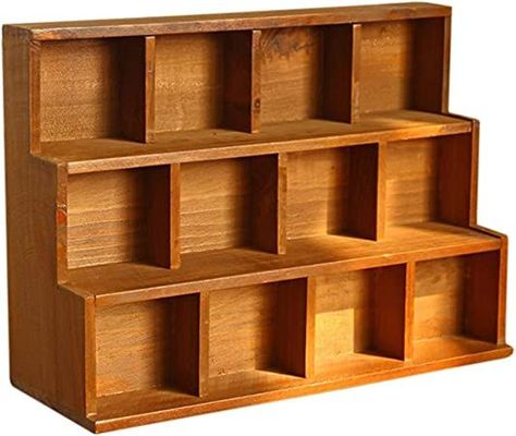 Cabilock 12 Compartment Shadow Box Display Shelf Organizer Small Item Display Unit for Wall or Table Desk Memorabilia Holder Shadow Box Shelves, Antique Shelves, Wall Mounted Bookshelves, Wall Hanging Storage, Shelf Organizer, Box Shelves, Box Display, Display Unit, Wood Shadow Box