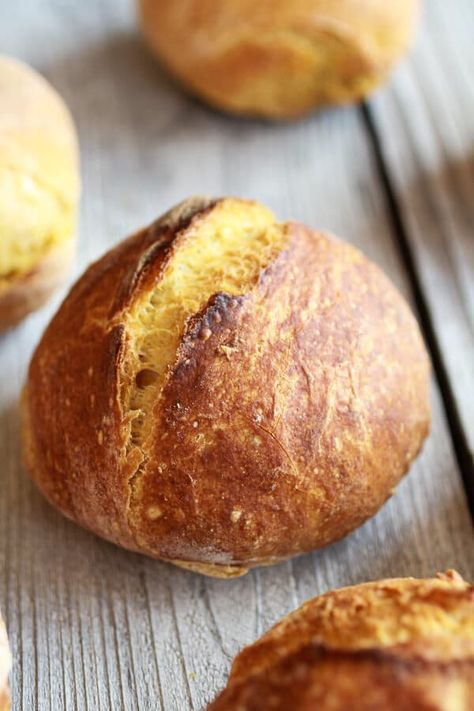 Super Easy Crusty No-Knead Pumpkin Bread Bowls | halfbakedharvest.com Bread Pumpkin, Best Dutch Oven, Bread Easy, Dutch Oven Recipes, Baking Stone, Vegan Bread, Starbucks Copycat, No Knead Bread, Half Baked