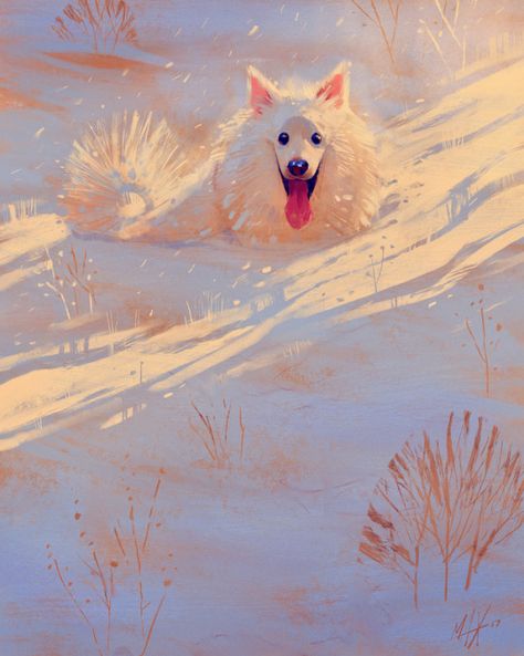 Max Ulichney Max Ulichney, Illustration Palette, Light Illustration, Snow Illustration, Snow Dog, Winter Illustration, Merry Christmas Everyone, Ipad Art, Dog Illustration