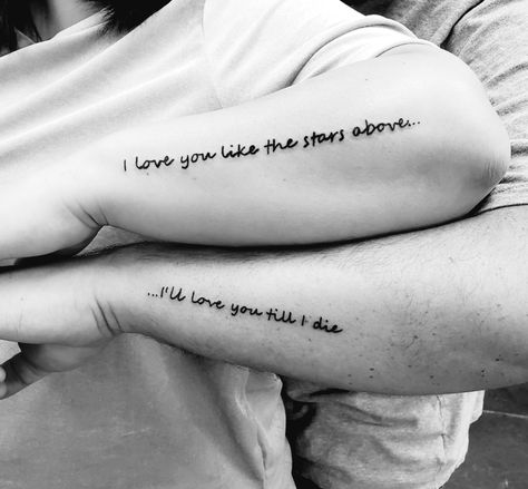 "I love you like the stars above, I'll love you till I die." Romeo and Juliet, originally by Dire Straits but remade by The Killers Romeo And Juliet Inspired Tattoo, Romeo And Juliet Dire Straits, Dire Straits Tattoo, The Killers Tattoo, Romeo And Juliet Tattoo, Anniversary Tattoos, Anniversary Tattoo, Lyrics Tattoo, Dire Straits