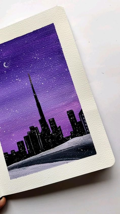 Diy Mini Canvas Art, Diy Mini Canvas, Paint With Me, Sky Art Painting, Art Painting Tools, Posca Art, Easy Canvas Art, Diy Watercolor Painting, Drawing Book