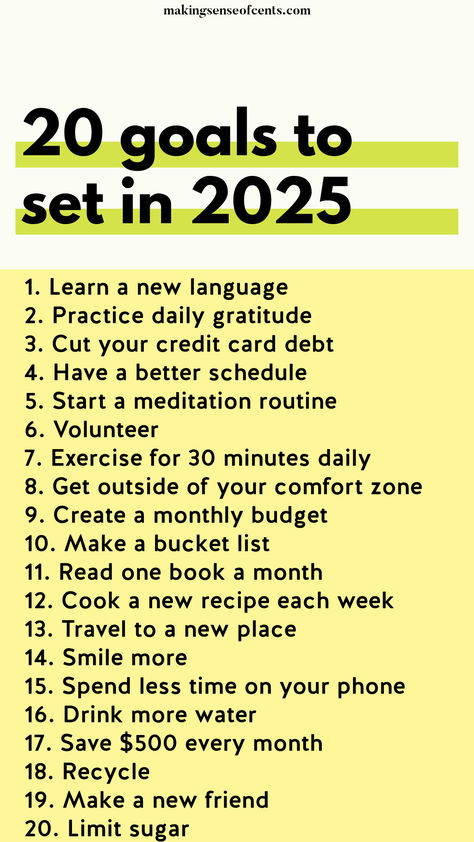 20 goals to set for 2025 New Life In 2025, Future Planning Life, 2025 Goals List, Emotional Goals, Productivity Study, Minimalistic Lifestyle, Logic And Critical Thinking, Growing Your Hair, Goals For Yourself