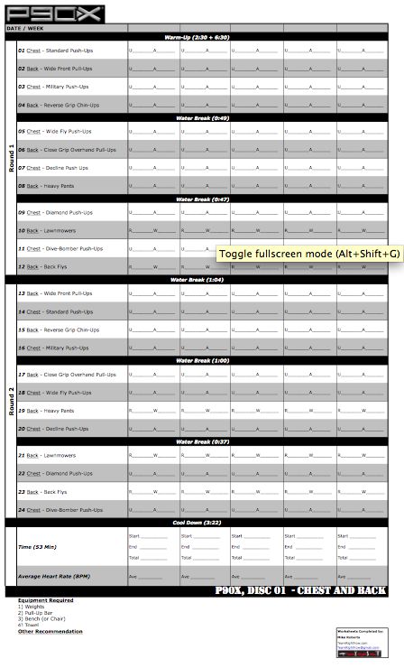 Chest-Back-Workout-Example P90x Workout Sheets, P90x Workout Schedule, Perfect Abs Workout, P90x Workout, Chest And Back Workout, Workout Sheets, Perfect Abs, P90x, Letterhead Template