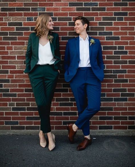 Women In Suits Wedding, Tomboy Wedding Outfit, Wedding Officiant Attire, Officiant Attire, Lgbt Wedding Attire, Lesbian Wedding Suit, Women Wedding Suit, Lesbian Wedding Outfits, Lesbian Suit