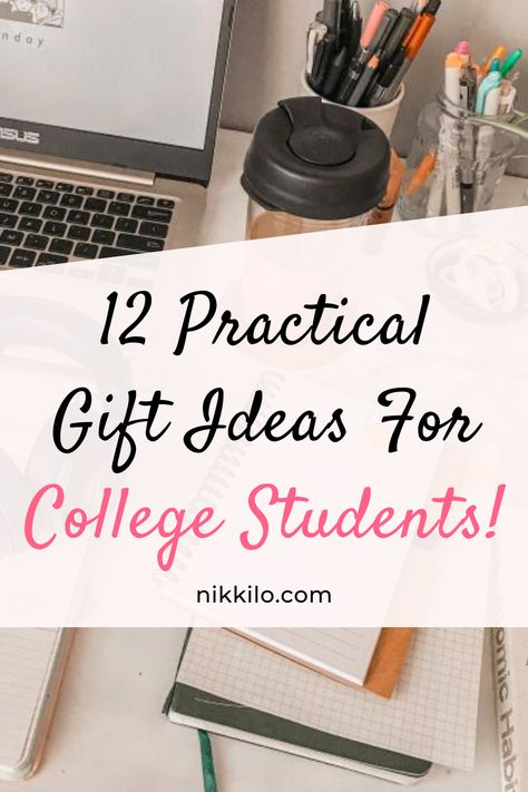 12 Practical Gifts For College Students (Stuff They Really Need) — Nikki Lo Gift Ideas For College Students, College Gift Baskets, College Student Gifts Christmas, Presents For Students, Dorm Gifts, Gifts For College Students, Practical Christmas Gift, Free Gift Idea, Student Prizes