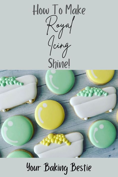 Shiny Royal Icing Royal Icing Recipe Corn Syrup, Shiny Royal Icing Recipe, Best Royal Icing Recipe For Cookies, Best Royal Icing Recipe, Sugar Cookie Recipe For Decorating, Royal Icing Cookies Recipe, Sugar Cookie Icing Recipe, Easy Royal Icing Recipe, Cookie Icing Recipe