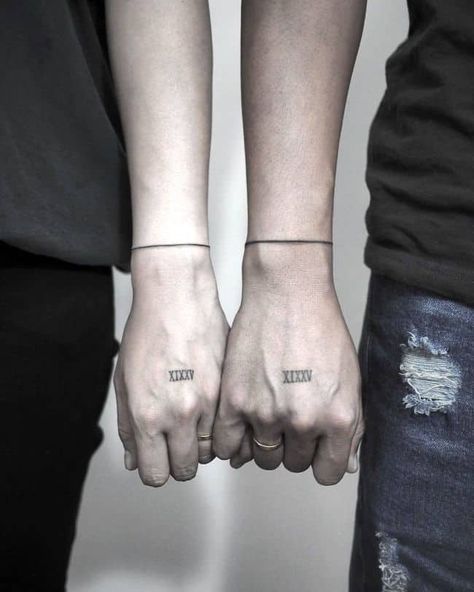 Couple Tattoos With Meaning, Skull Couple Tattoo, Love Wrist Tattoo, Infinity Couple Tattoos, Couple Tattoos Love, Husband Tattoo, Promise Tattoo, Small Couple Tattoos, Cute Couple Tattoos