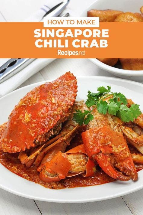 50 mins. · Serves 4 · When curious about how Singaporean seafood dishes taste like, this Singapore Chili Crab recipe is a must-try! Serve it for dinner tonight. #Recipes #Food #Crave #Tasty #Yummy #Delicious #FoodTrip #FoodLover #Recipes.net #foodporn #Cook #Cooking #Foodie #foodblog #homemade #seafoodrecipes #dinnerideas Singaporean Chili Crab Recipe, Chili Crab Recipe, Homemade Chili Powder, Chili Crab, Crab Recipe, Foreign Food, Seafood Soup, Sweet Chilli Sauce, Crab Recipes