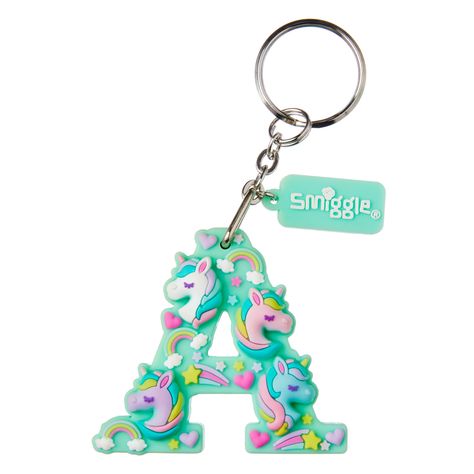 Unicorn Magical Alphabet Keyring | Smiggle Magical Alphabet, Smiggle Keychain, Smiggle Backpack, Smiggle Backpack Black, Smiggle Water Bottle, Unicorn School Supplies, Unicorn Keychain, Girl School Supplies, Rainbow First Birthday