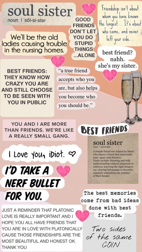 Funny Notes For Best Friend, Collage For Best Friend Birthday, Card For Bestie Birthday, Scrapbook Quotes Friendship, Best Friend Asthetic Quotes, Best Friend To Do List, Friendship Magazine Ideas, Diy Scrapbook For Best Friend, Notes To Your Best Friend