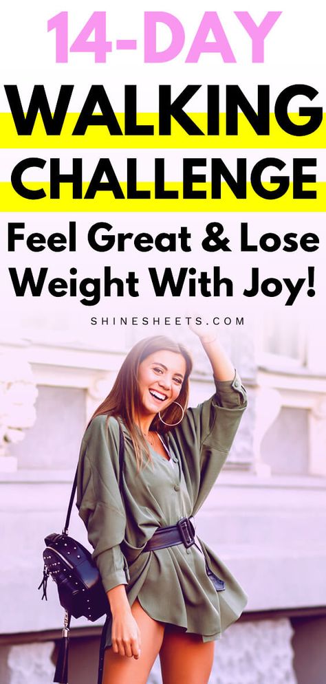 14-Day Walking Challenge: Feel Great, Lose Weight, Enjoy! Loose Weight Walking, Walking Exercise Plan, Walking Challenge, Walking For Health, Walking Everyday, Walking Plan, Treadmill Walking, Beauty Habits, Walking Exercise