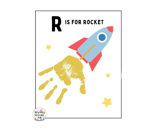 Letter R Handprint Craft Art Printable Template / Alphabet Crafts R Is For Craft, R Is For Rocket, Art Craft Kids, Handprint Template, Handprint Art Kids, Alphabet Crafts Preschool, Toddler Craft, Teacher Art, Handprint Gifts